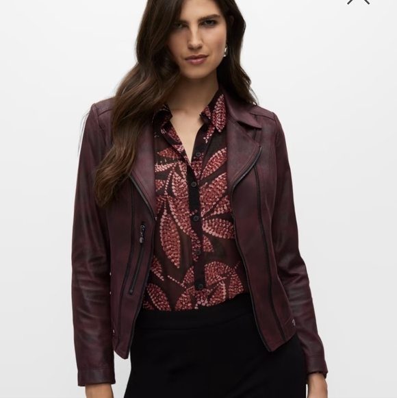 Red faux Suede Plus Size Jacket - Picture 12 of 14